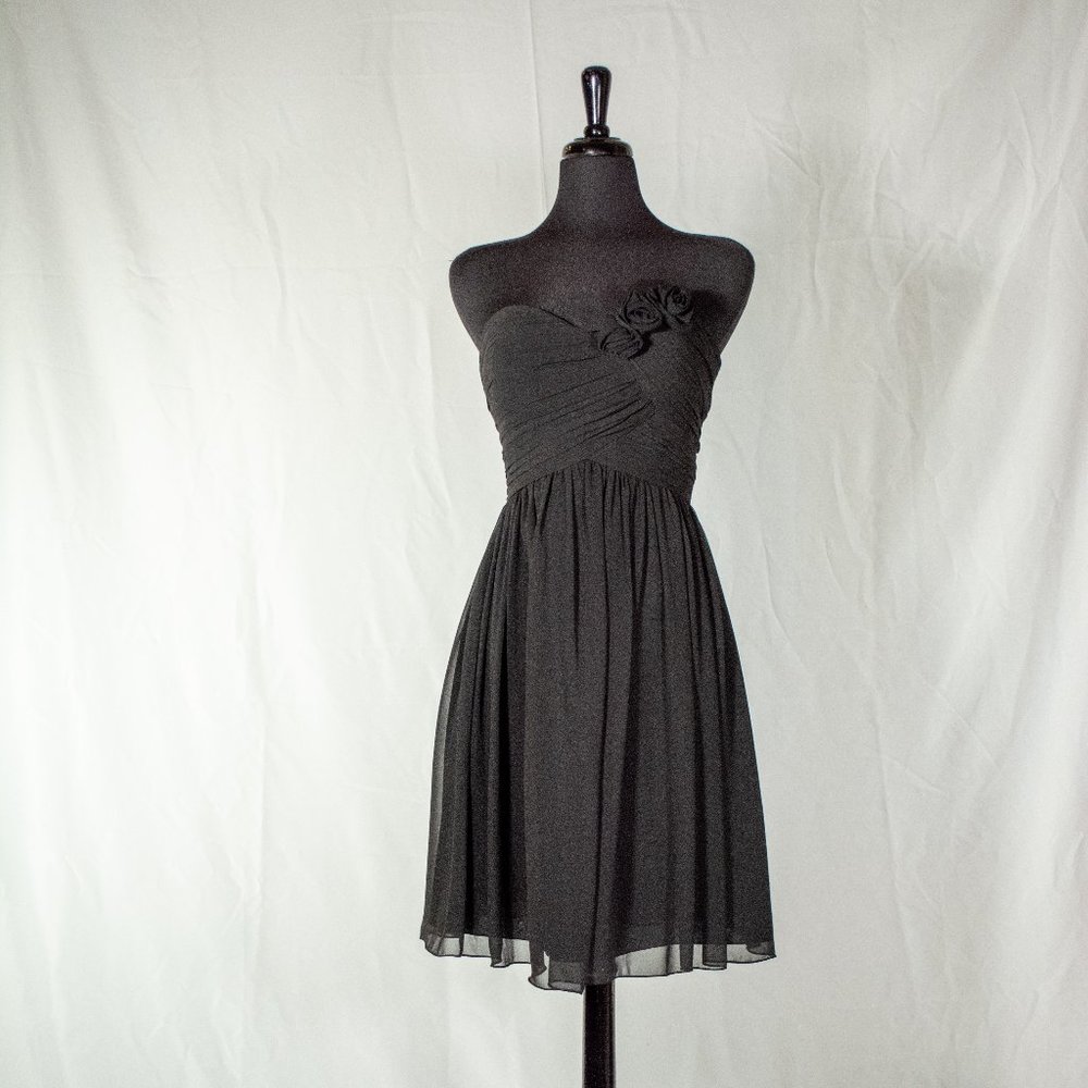Bill Levkoff black strapless sample dress